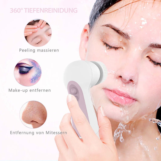 Radiant Facial Cleansing Spin Brush Set – 5 Replacement Heads Included